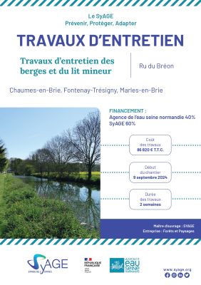 Travaux d'entretien - Ru du Bréon